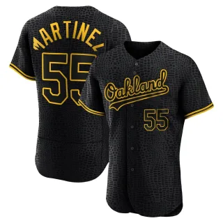 Men's Authentic Black Adrian Martinez Oakland Athletics Snake Skin City Jersey