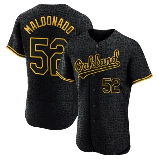 Men's Authentic Black Anthony Maldonado Oakland Athletics Snake Skin City Jersey