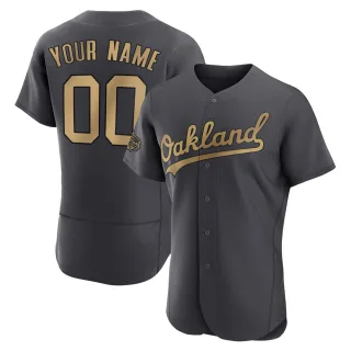 Men's Authentic Charcoal Custom Oakland Athletics 2022 All-Star Game Jersey