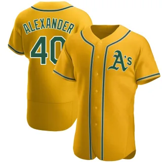 Men's Authentic Gold CJ Alexander Oakland Athletics Alternate Jersey