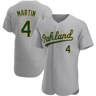 Men's Authentic Gray Billy Martin Oakland Athletics Road Jersey