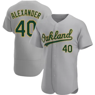 Men's Authentic Gray CJ Alexander Oakland Athletics Road Jersey