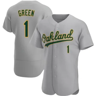 Men's Authentic Gray Dick Green Oakland Athletics Road Jersey