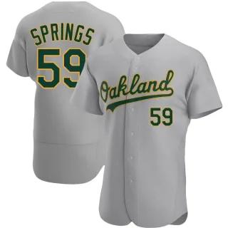 Men's Authentic Gray Jeffrey Springs Oakland Athletics Road Jersey