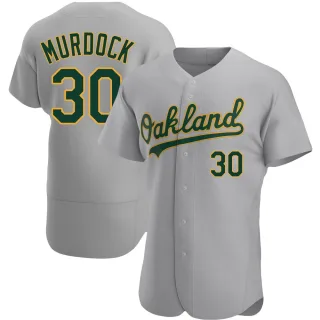 Men's Authentic Gray Noah Murdock Oakland Athletics Road Jersey