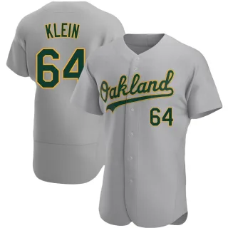 Men's Authentic Gray Will Klein Oakland Athletics Road Jersey