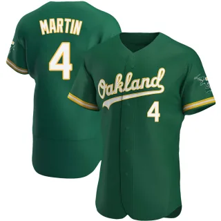 Men's Authentic Green Billy Martin Oakland Athletics Kelly Alternate Jersey