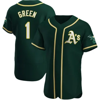 Men's Authentic Green Dick Green Oakland Athletics Alternate Jersey