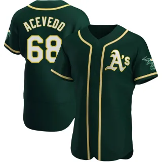 Men's Authentic Green Domingo Acevedo Oakland Athletics Alternate Jersey