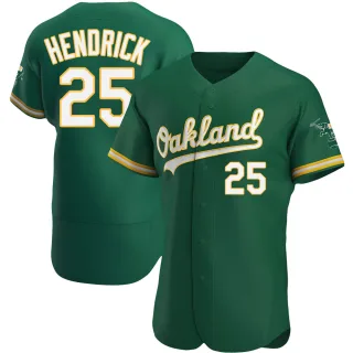 Men's Authentic Green George Hendrick Oakland Athletics Kelly Alternate Jersey