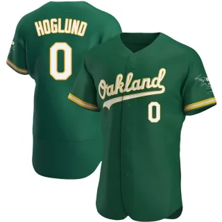 Men's Authentic Green Gunnar Hoglund Oakland Athletics Kelly Alternate Jersey