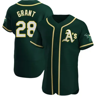 Men's Authentic Green Jim Mudcat Grant Oakland Athletics Alternate Jersey