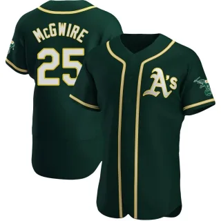 Men's Authentic Green Mark McGwire Oakland Athletics Alternate Jersey