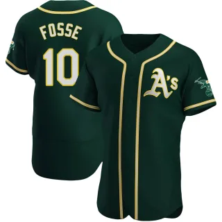 Men's Authentic Green Ray Fosse Oakland Athletics Alternate Jersey