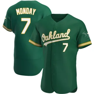 Men's Authentic Green Rick Monday Oakland Athletics Kelly Alternate Jersey