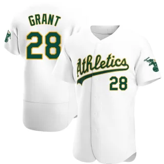 Men's Authentic White Jim Mudcat Grant Oakland Athletics Home Jersey