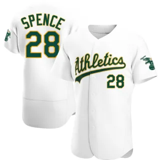 Men's Authentic White Mitch Spence Oakland Athletics Home Jersey