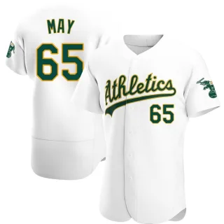 Men's Authentic White Trevor May Oakland Athletics Home Jersey