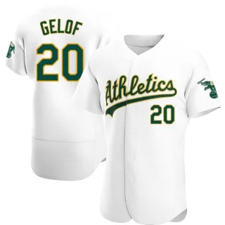 Men's Authentic White Zack Gelof Oakland Athletics Home Jersey