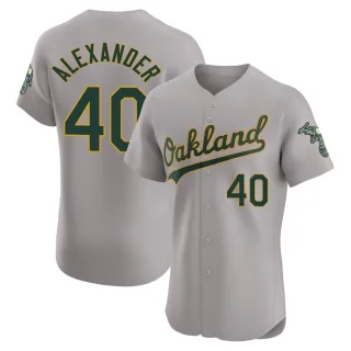 Men's Elite Gray CJ Alexander Oakland Athletics Road Jersey