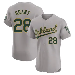 Men's Elite Gray Jim Mudcat Grant Oakland Athletics Road Jersey