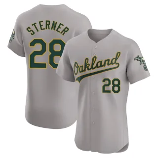 Men's Elite Gray Justin Sterner Oakland Athletics Road Jersey