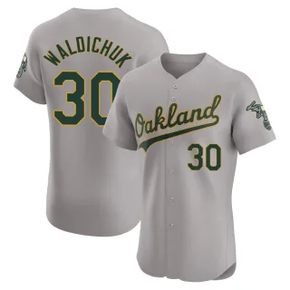 Men's Elite Gray Ken Waldichuk Oakland Athletics Road Jersey