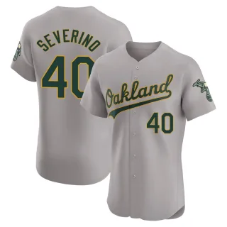 Men's Elite Gray Luis Severino Oakland Athletics Road Jersey