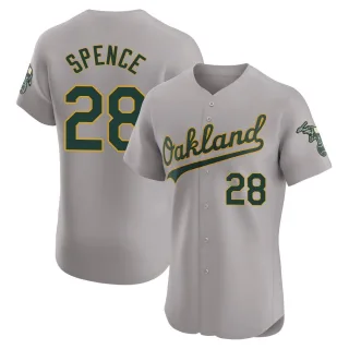 Men's Elite Gray Mitch Spence Oakland Athletics Road Jersey