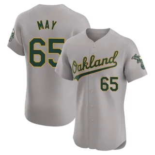 Men's Elite Gray Trevor May Oakland Athletics Road Jersey