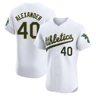 Men's Elite White CJ Alexander Oakland Athletics Home Jersey