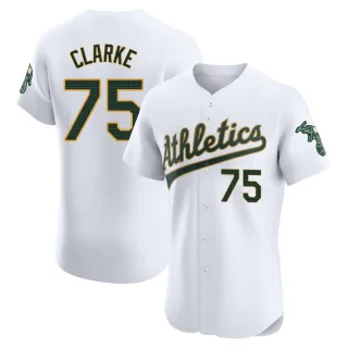 Men's Elite White Denzel Clarke Oakland Athletics Home Jersey