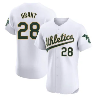 Men's Elite White Jim Mudcat Grant Oakland Athletics Home Jersey