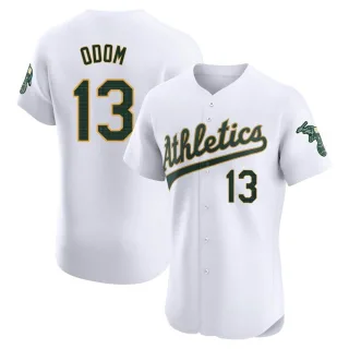 Men's Elite White John Odom Oakland Athletics Home Jersey