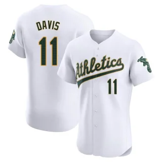 Men's Elite White Khris Davis Oakland Athletics Home Jersey