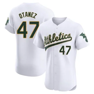 Men's Elite White Michel Otanez Oakland Athletics Home Jersey