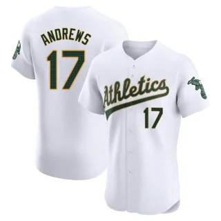 Men's Elite White Mike Andrews Oakland Athletics Home Jersey