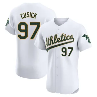 Men's Elite White Ryan Cusick Oakland Athletics Home Jersey