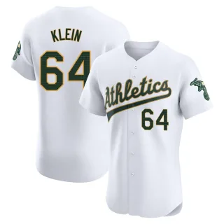 Men's Elite White Will Klein Oakland Athletics Home Jersey