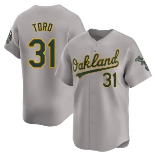 Men's Limited Gray Abraham Toro Oakland Athletics Away Jersey