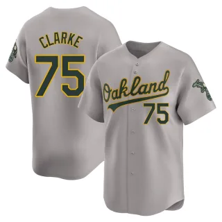 Men's Limited Gray Denzel Clarke Oakland Athletics Away Jersey