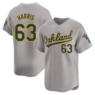 Men's Limited Gray Hogan Harris Oakland Athletics Away Jersey