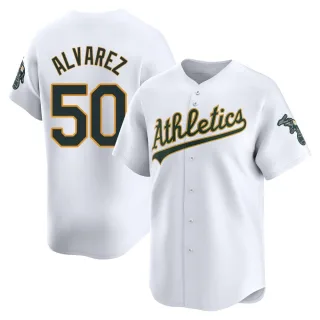 Men's Limited White Armando Alvarez Oakland Athletics Home Jersey