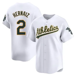 Men's Limited White Darell Hernaiz Oakland Athletics Home Jersey