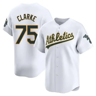 Men's Limited White Denzel Clarke Oakland Athletics Home Jersey