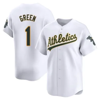 Men's Limited White Dick Green Oakland Athletics Home Jersey