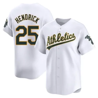 Men's Limited White George Hendrick Oakland Athletics Home Jersey