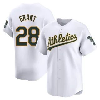 Men's Limited White Jim Mudcat Grant Oakland Athletics Home Jersey