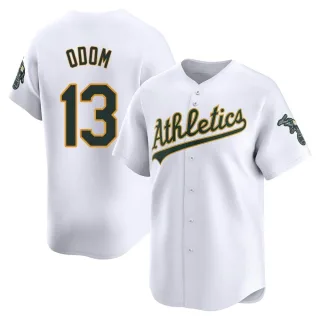 Men's Limited White John Odom Oakland Athletics Home Jersey