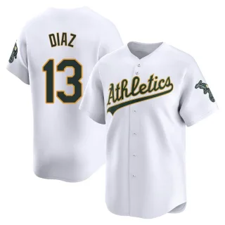 Men's Limited White Jordan Diaz Oakland Athletics Home Jersey